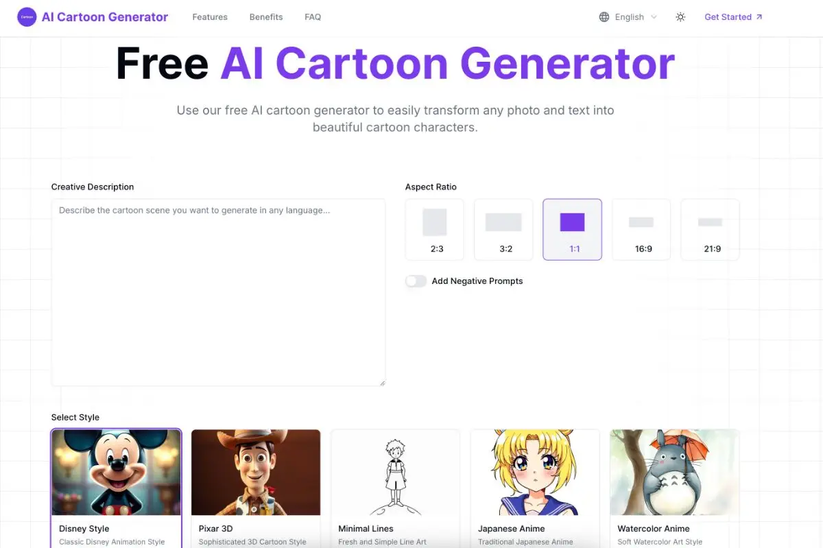 ai cartoon generator screenshot 1