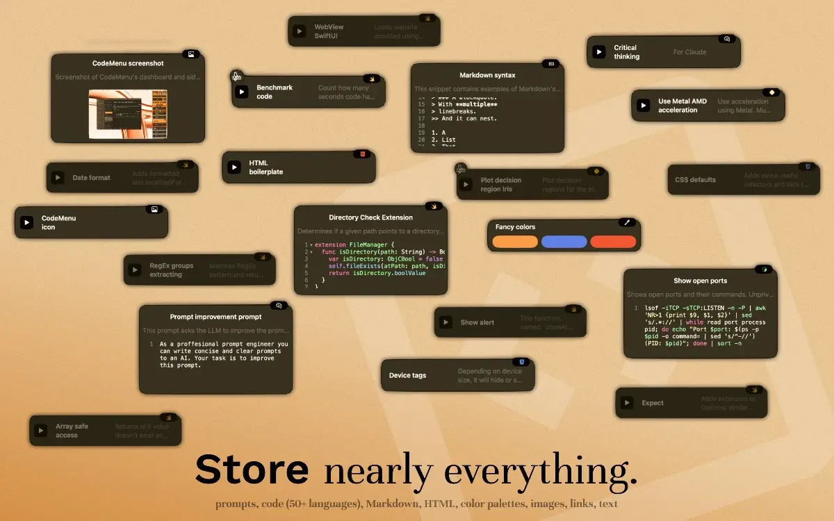 CodeMenu - Snippet Manager screenshot 3