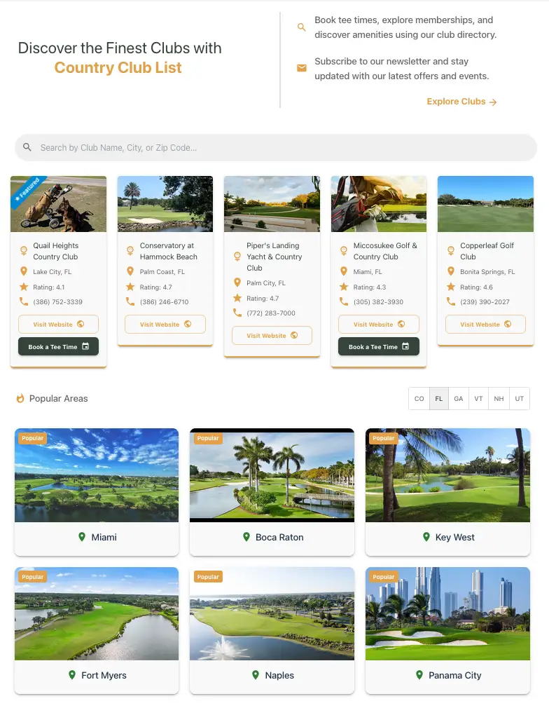 Country Club List screenshot 1