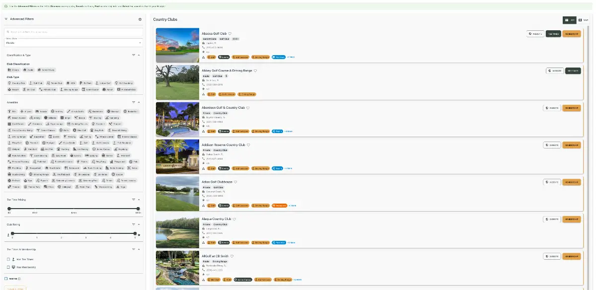 Country Club List screenshot 2