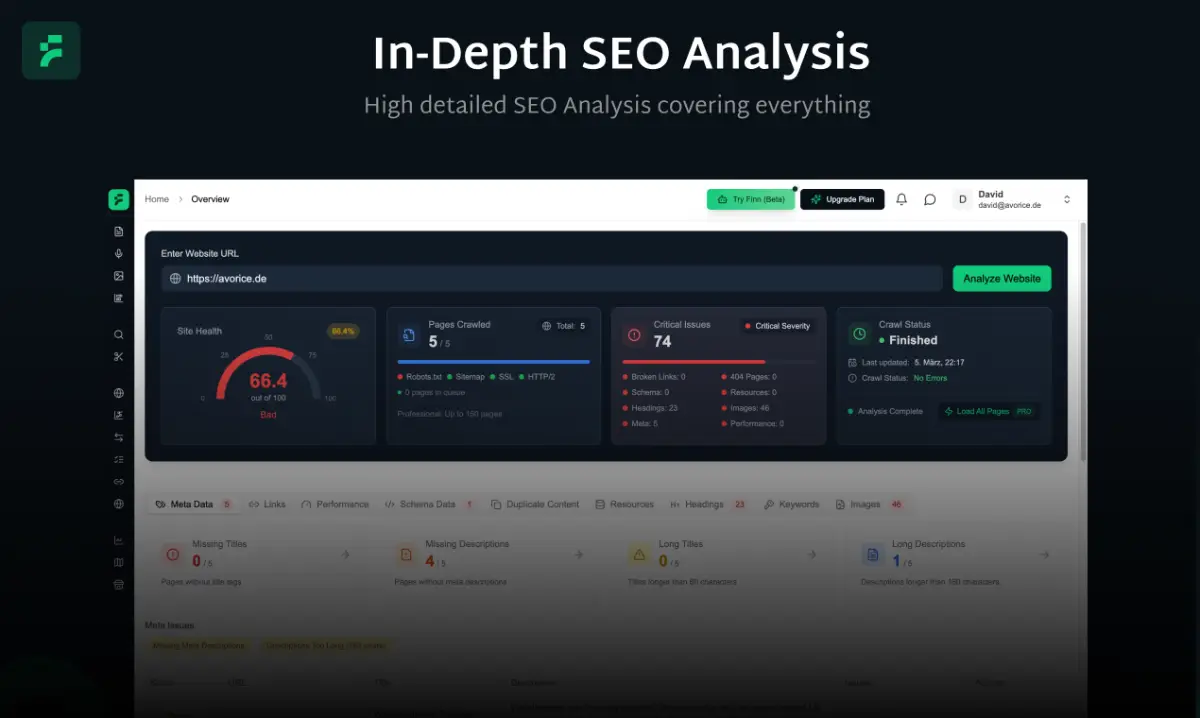 Finseo.ai screenshot 2