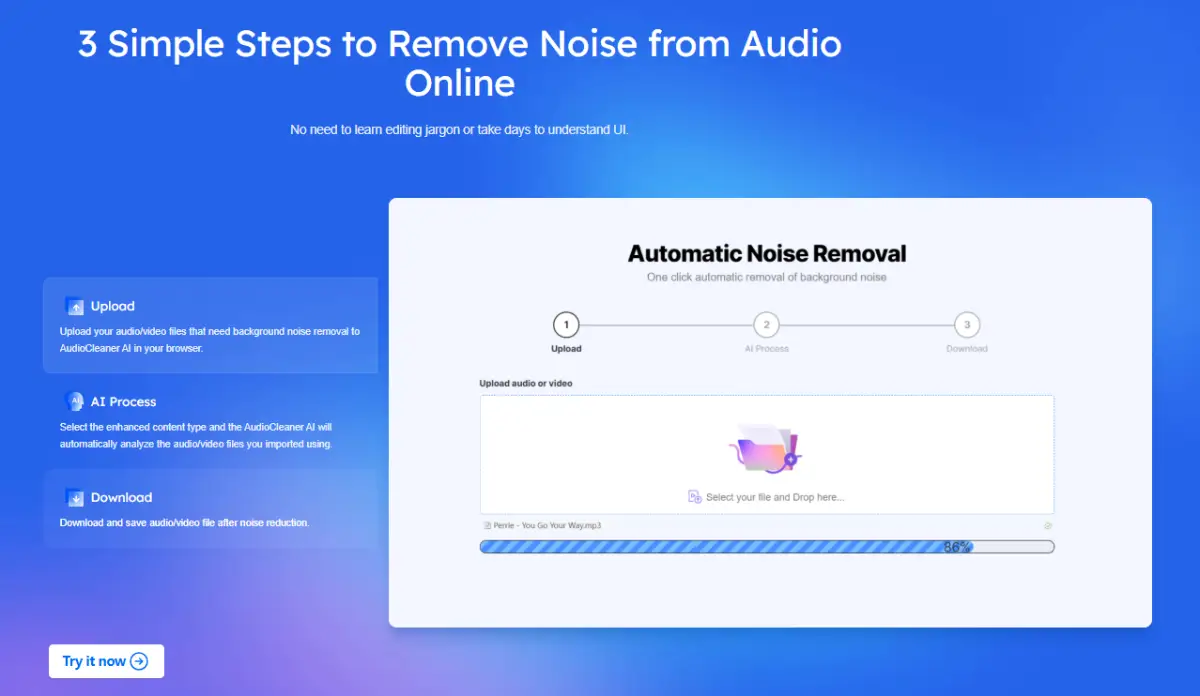 Free AI Audio Cleaner Online screenshot 3