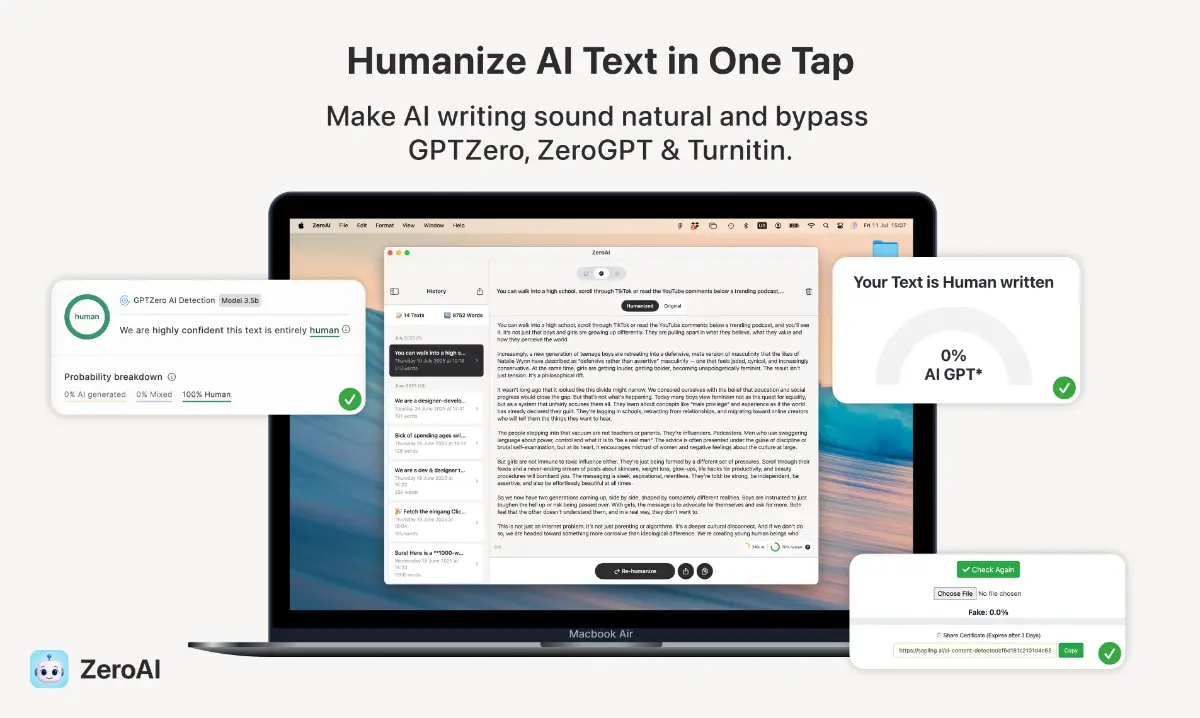 Humanize AI ZeroAI screenshot 2