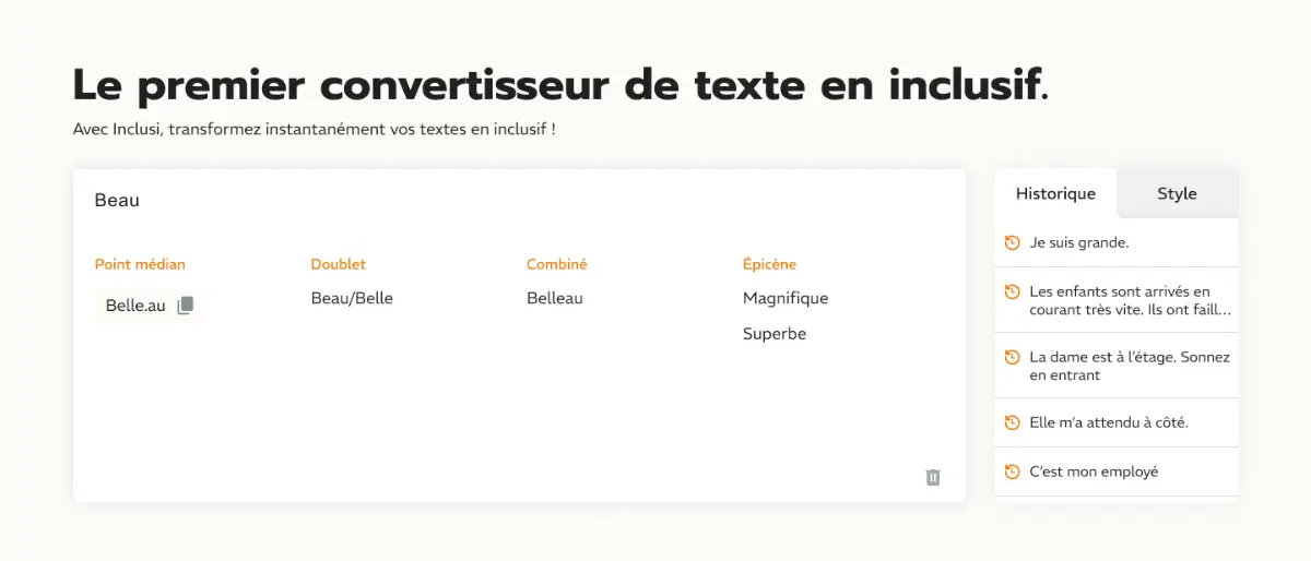 Inclusi.fr - Convertisseur de texte en inclusif screenshot 3
