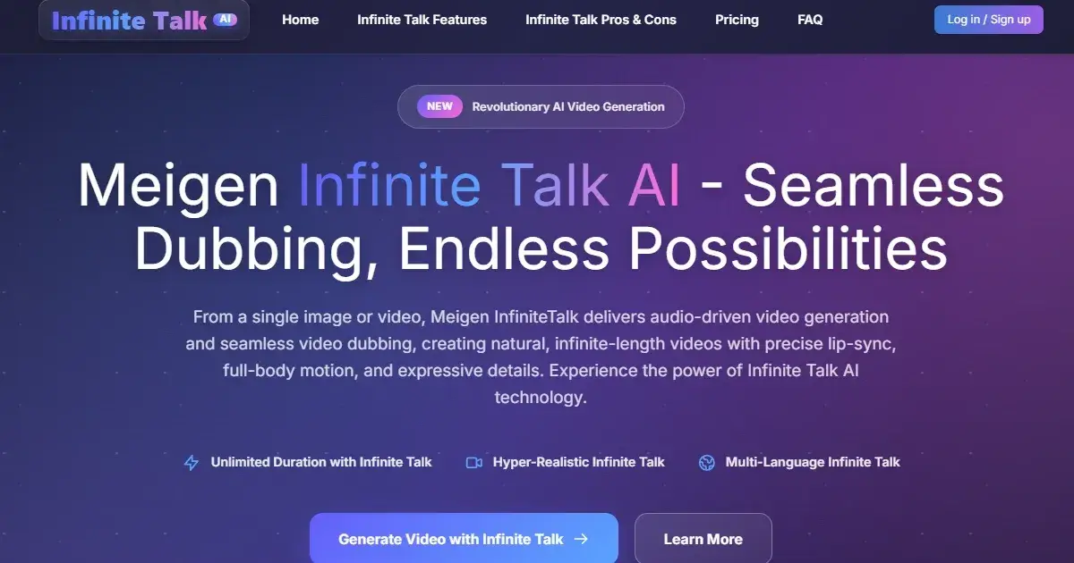 Infinite Talk AI screenshot 2