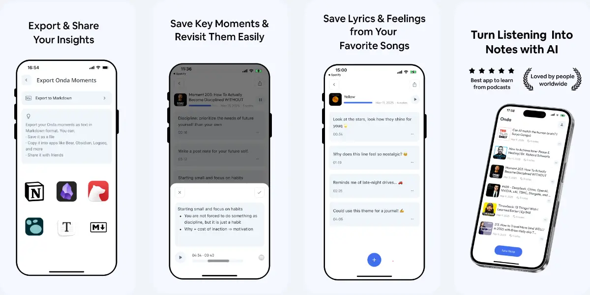 Onda AI Podcast Note Taker screenshot 4