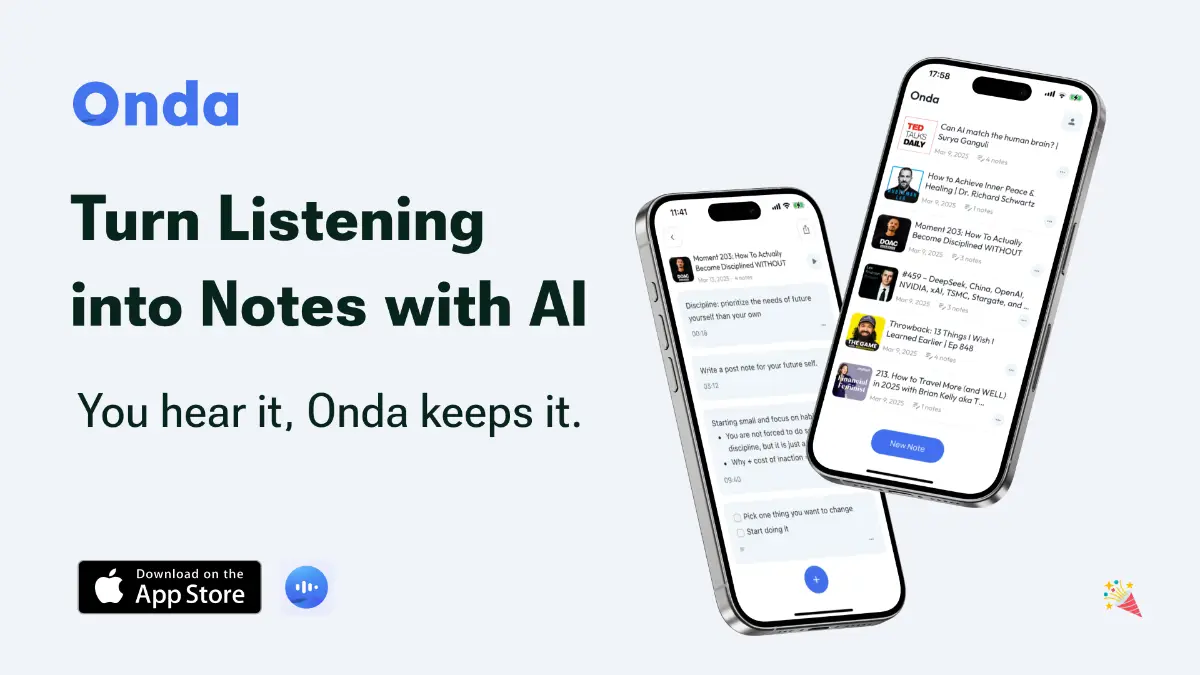 Onda AI Podcast Note Taker screenshot 2