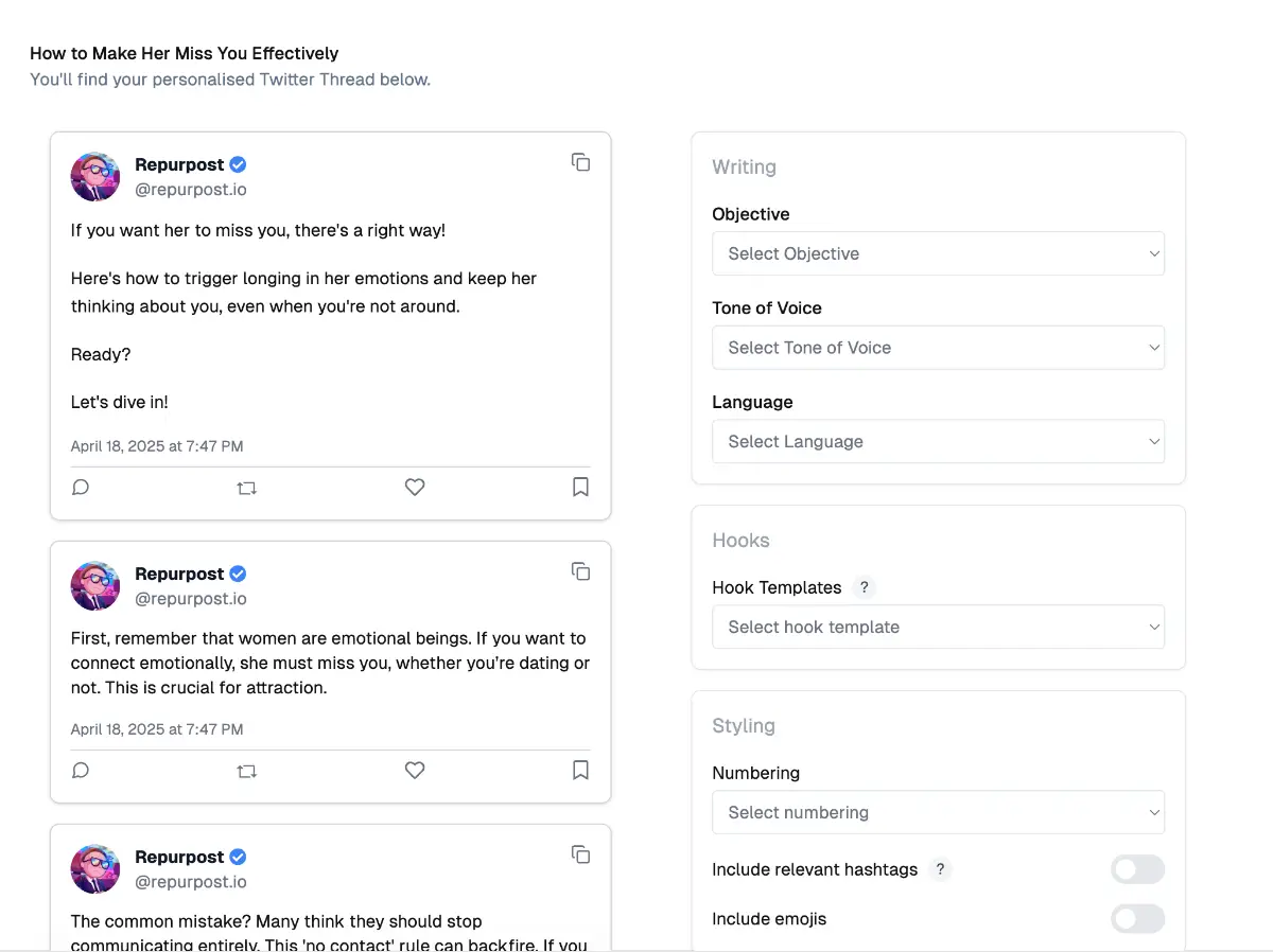 Repurpost screenshot 2