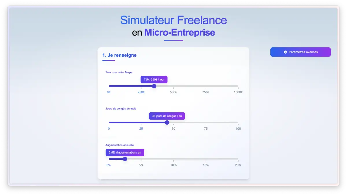 Simulateur freelance screenshot 2