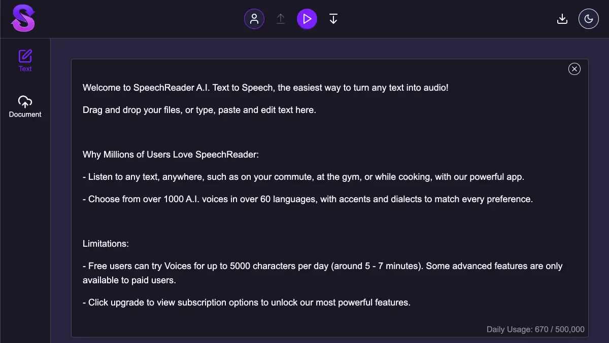 SpeechReader screenshot 2
