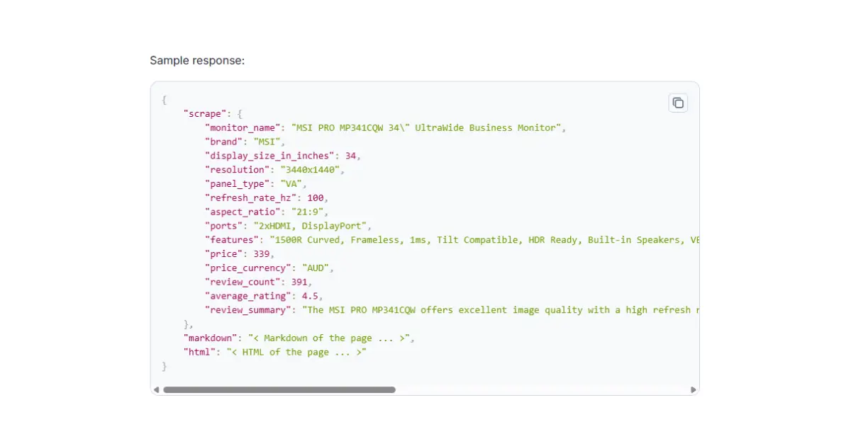 Web Scraping API screenshot 2