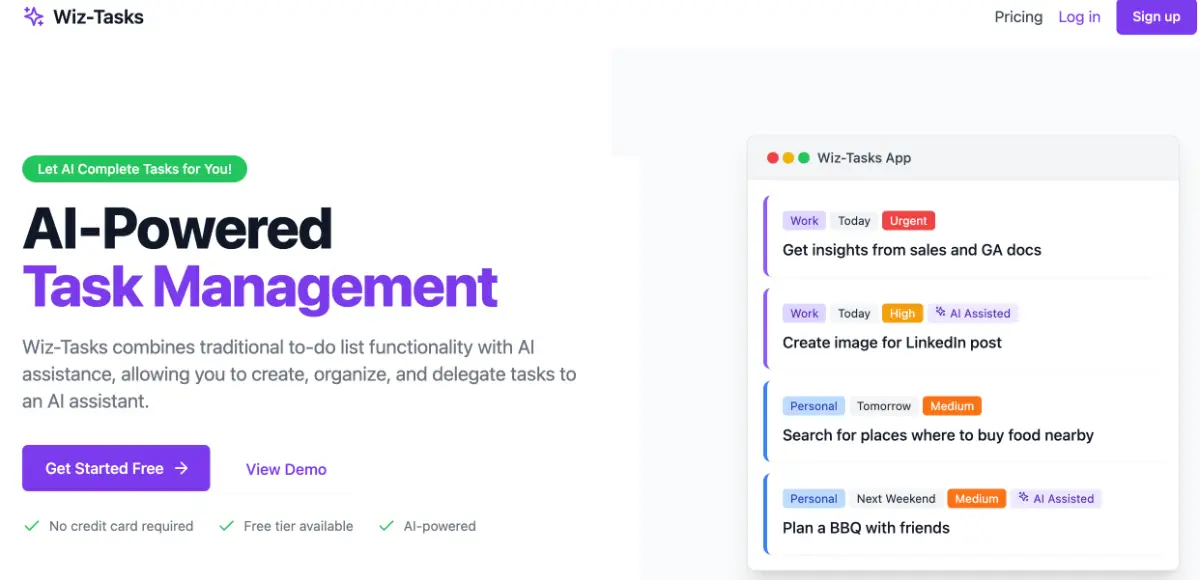 Wiz-Tasks screenshot 1