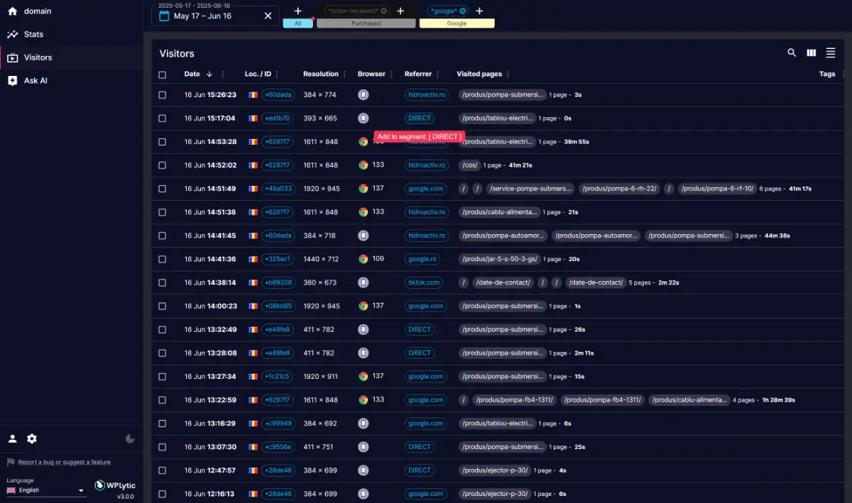 WPLytic screenshot 2