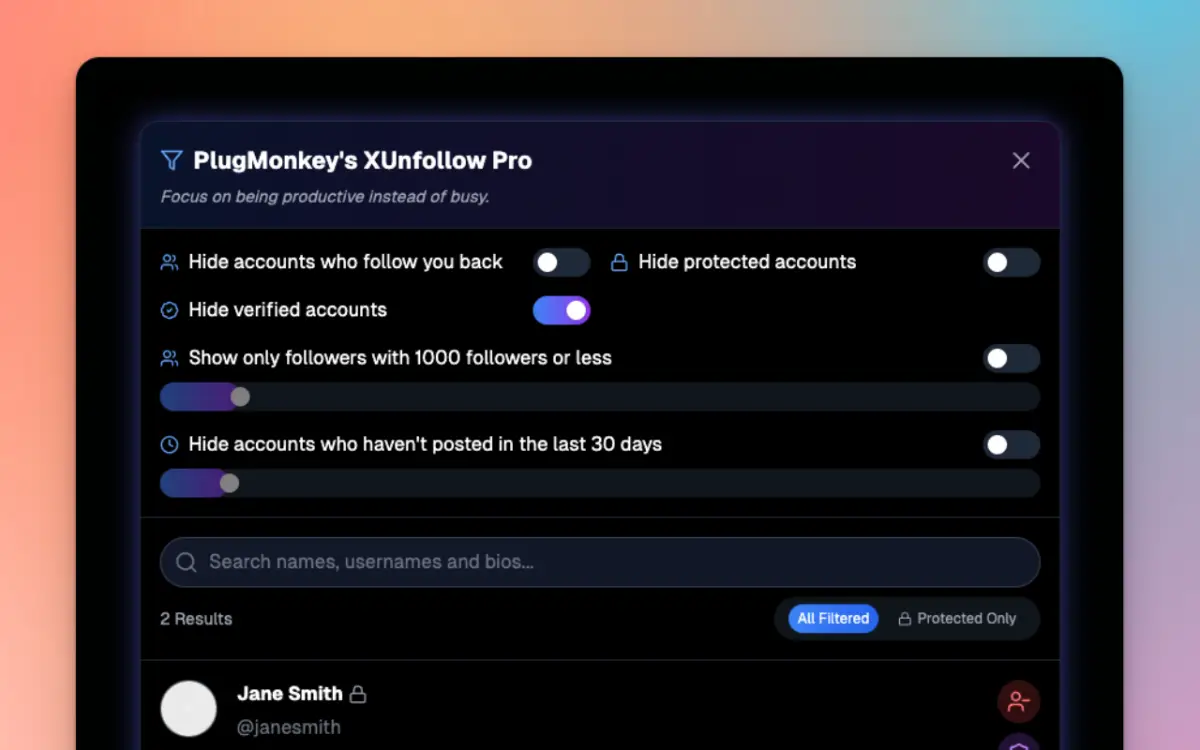 X Unfollow Pro screenshot 2