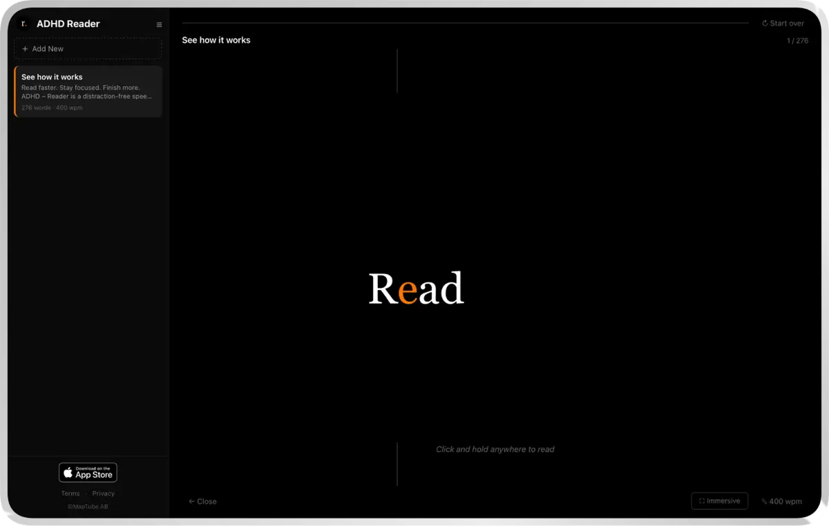ADHD Reader screenshot 2