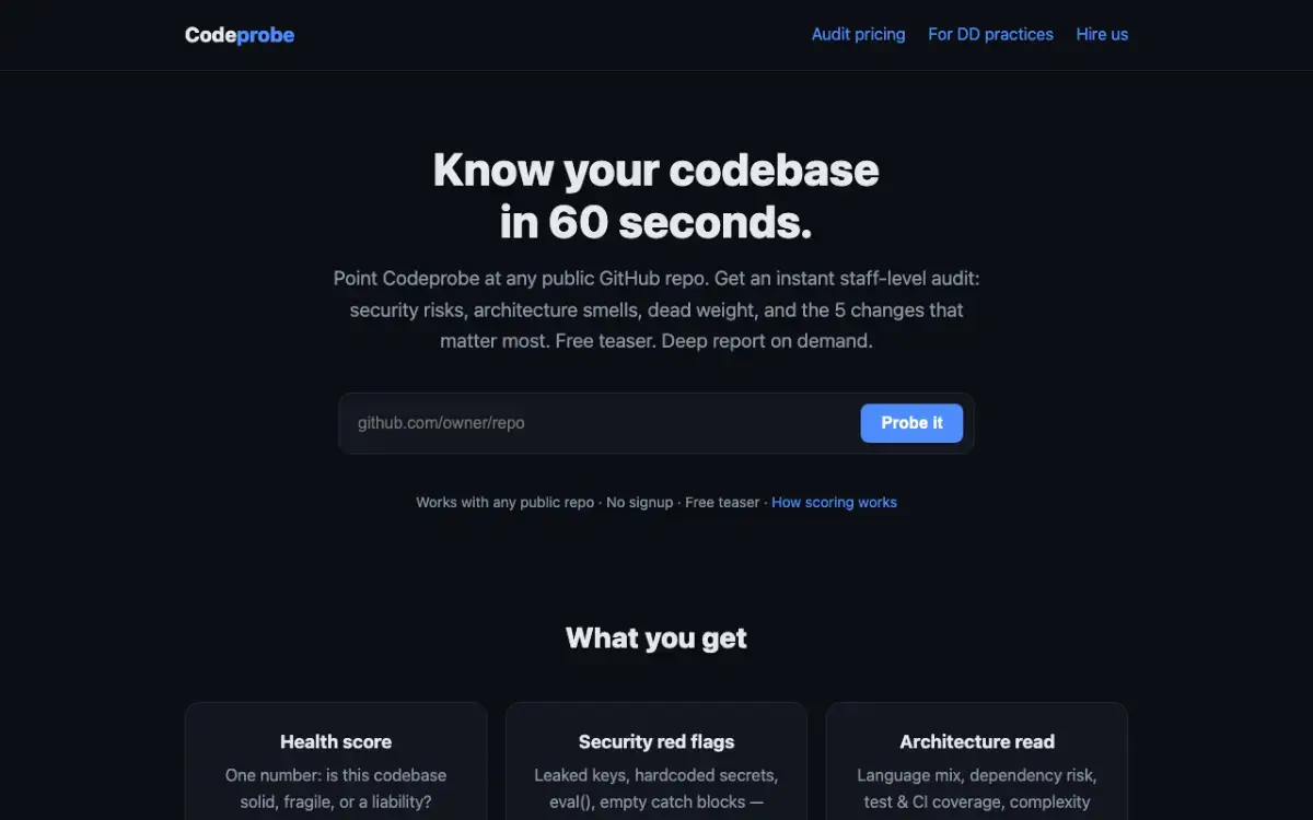 Codeprobe screenshot 1