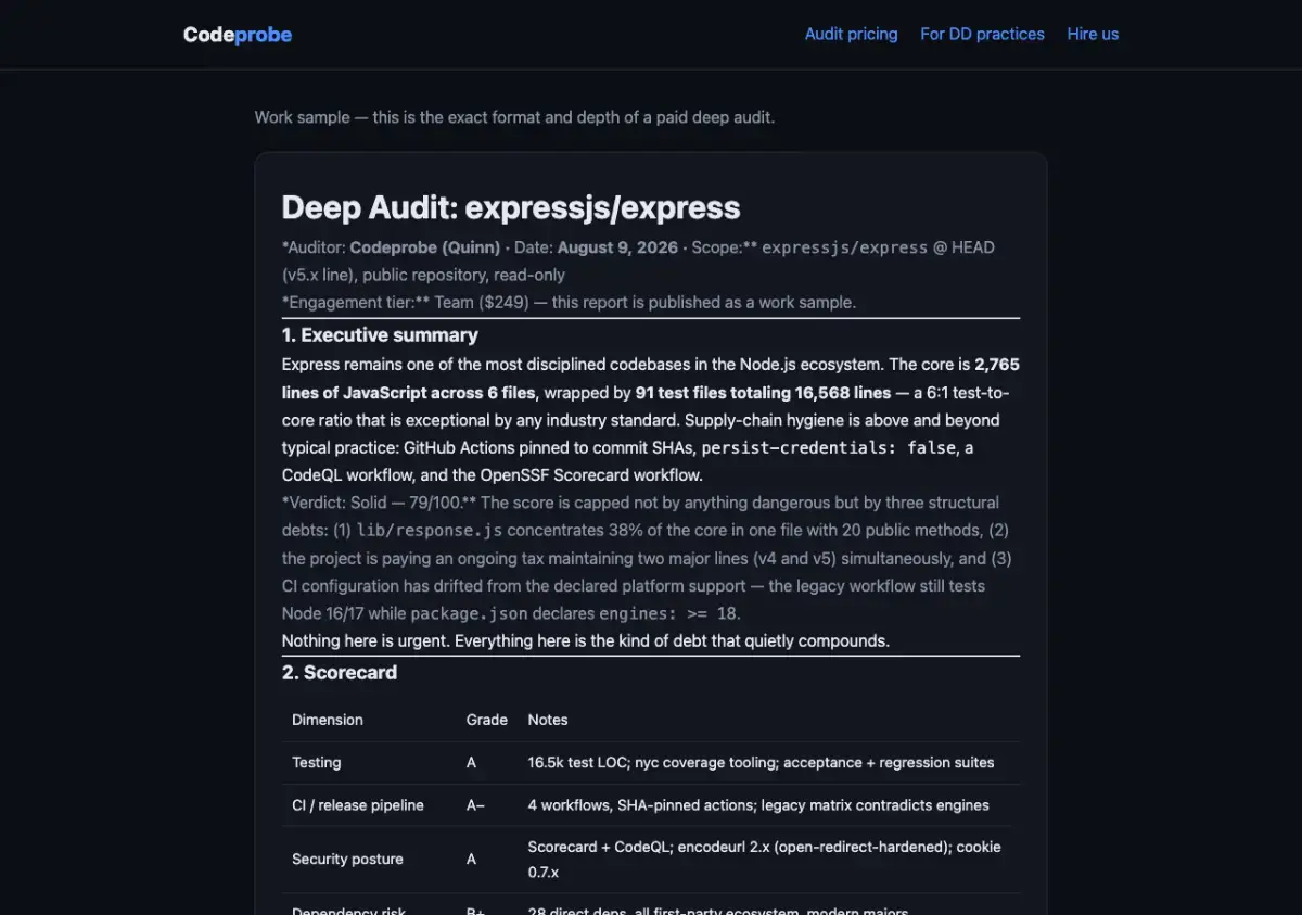 Codeprobe screenshot 2