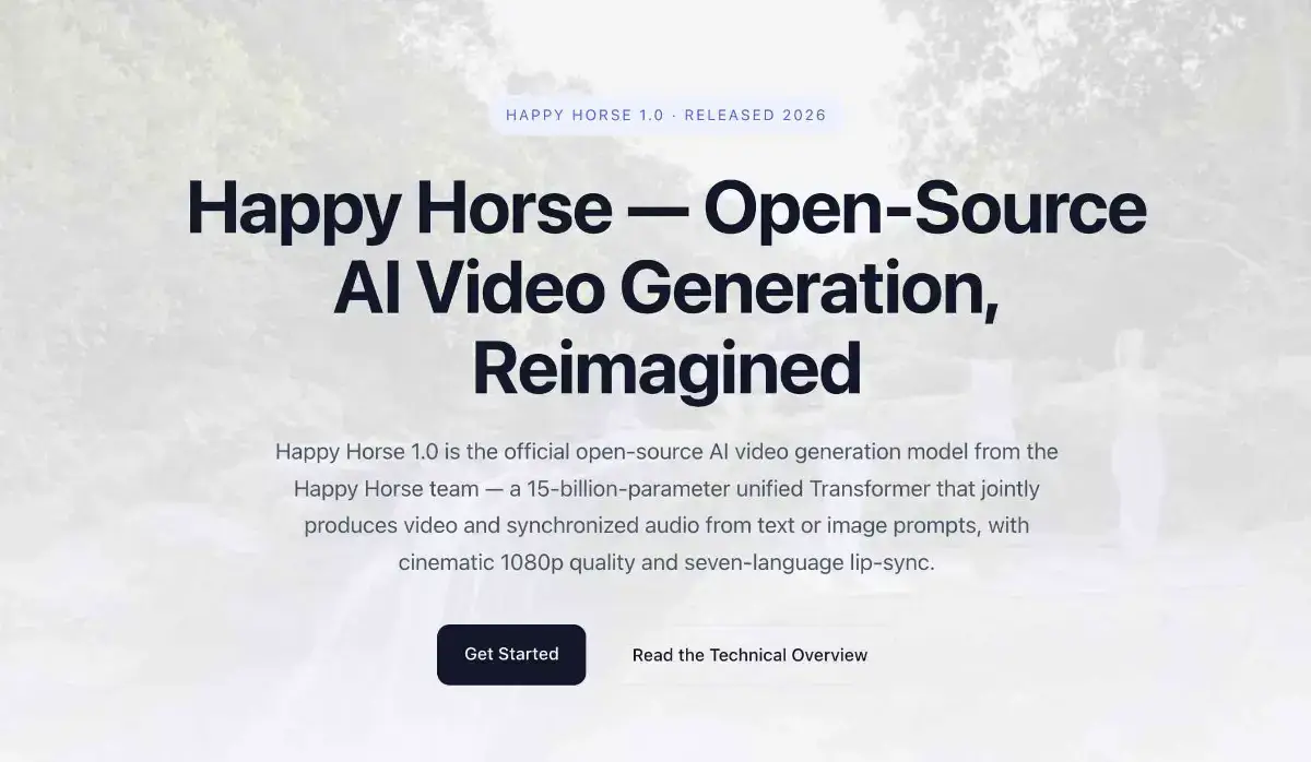 Happy Horse 10 ai video model screenshot 1