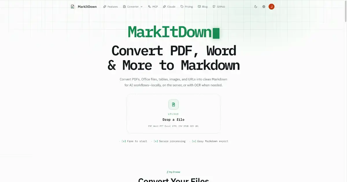 MarkItDown screenshot 1