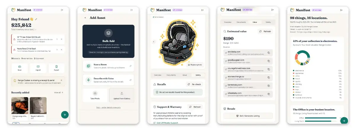 Manifest: Home Inventory App screenshot 1