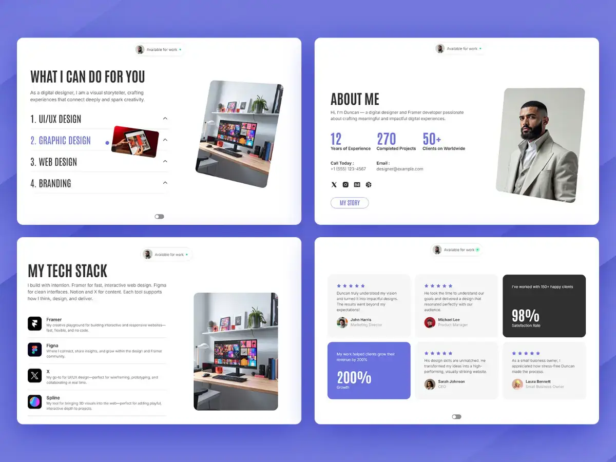 Portavia A modern portfolio template screenshot 3