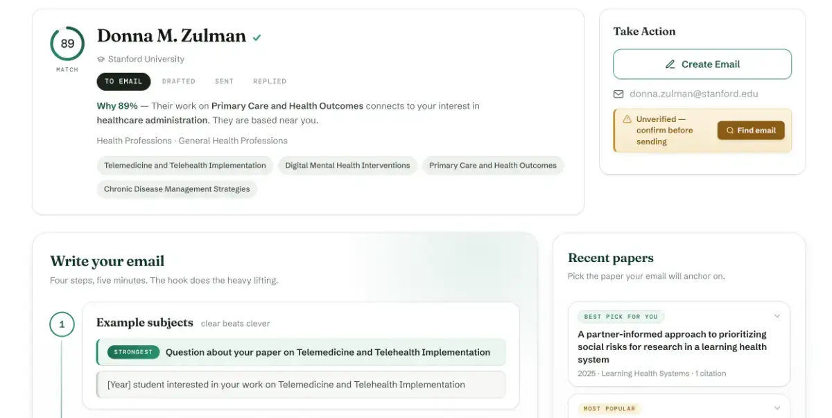 ProfScout screenshot 2