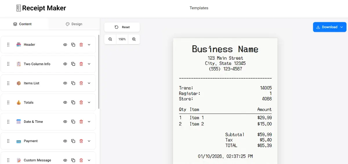 Receipt Maker screenshot 2