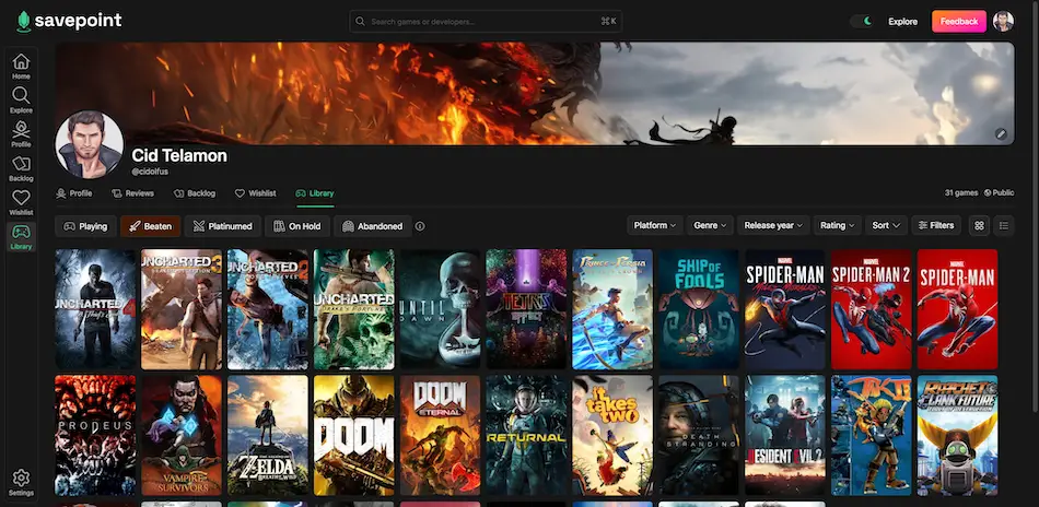 Savepoint screenshot 1