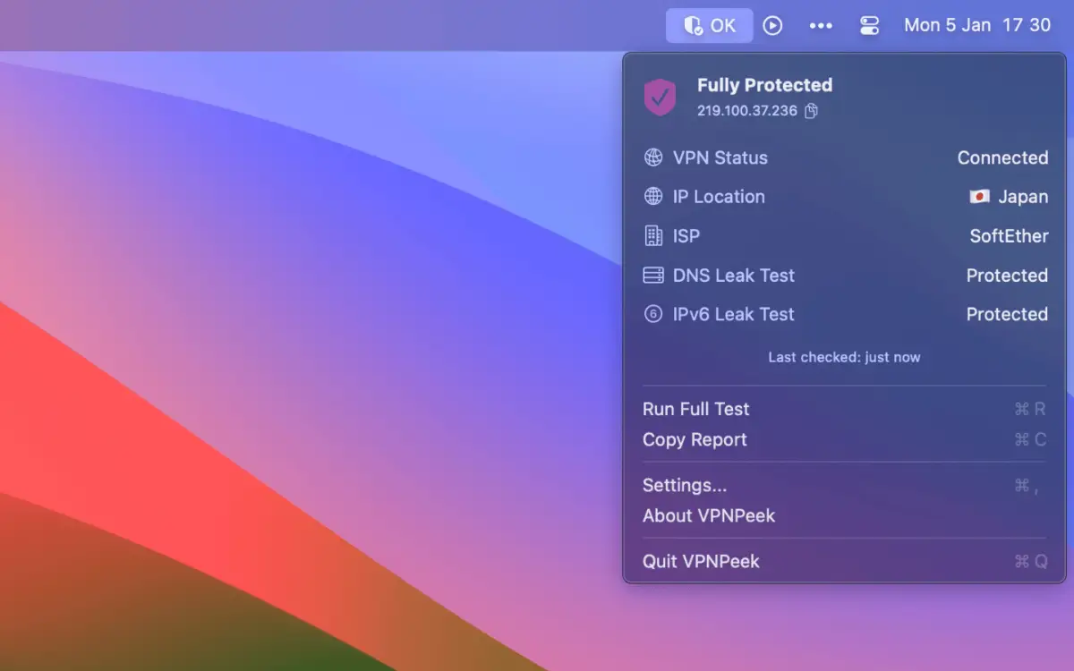 VPN Peek screenshot 1