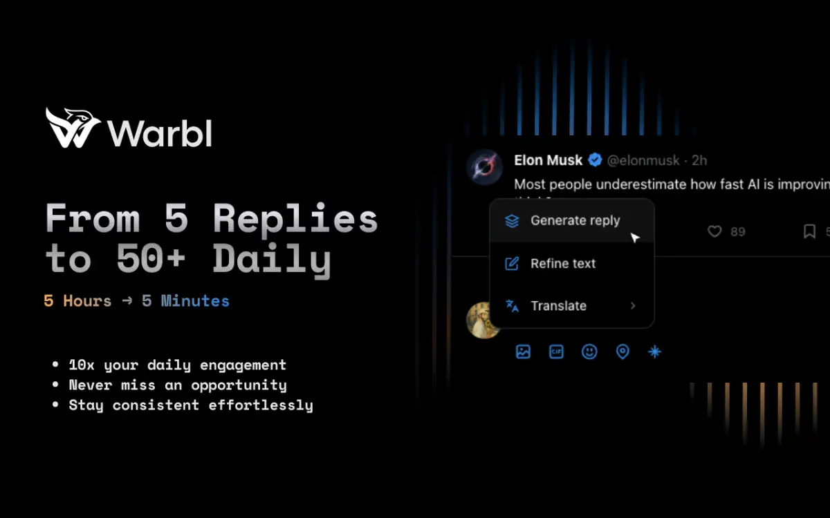 Warbl - Engage faster on X screenshot 2