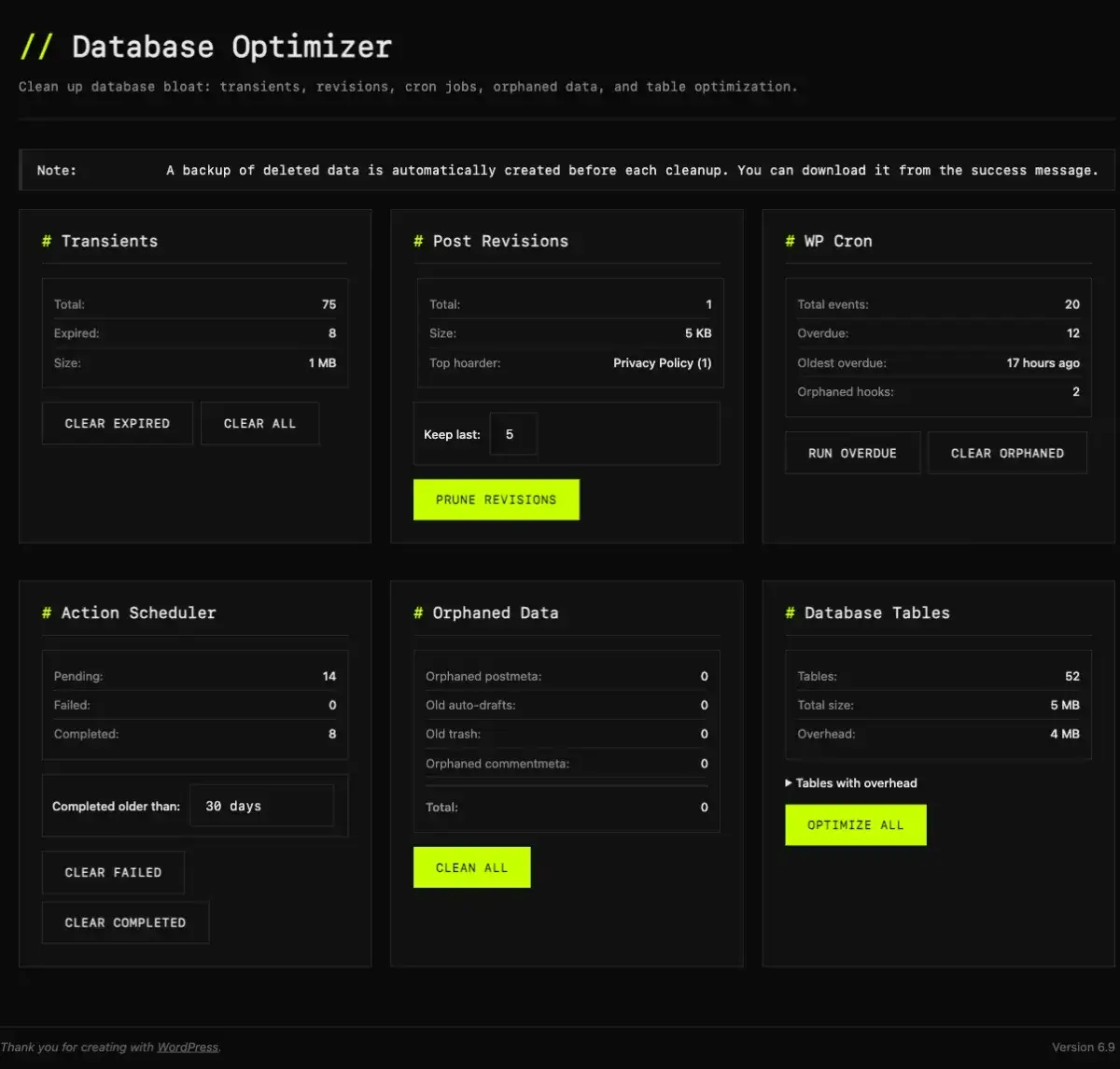 WP Multitool screenshot 4