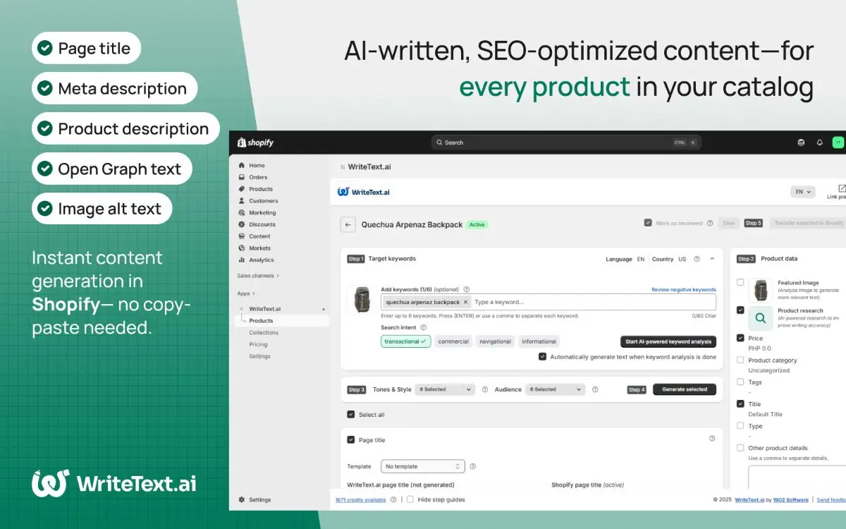 WriteText.ai for Shopify screenshot 2
