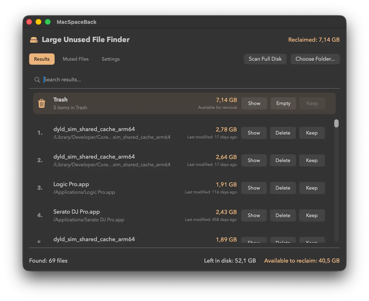 MacSpaceBack screenshot 1
